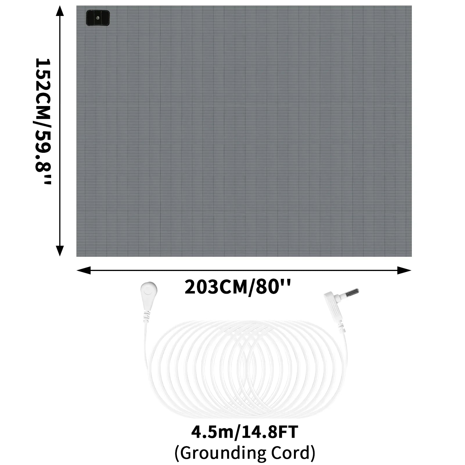 Earthing Grounding Bed Sheet 95 Cotton 5 Silver Fiber 152X203CM Grey - Tophatter Daily Deals