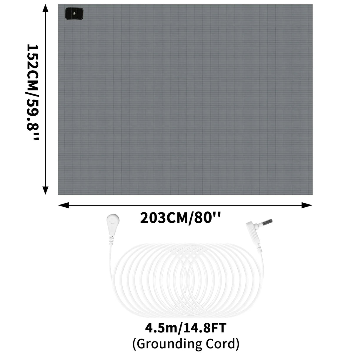 Earthing Grounding Bed Sheet 95 Cotton 5 Silver Fiber 152X203CM Grey - Tophatter Daily Deals