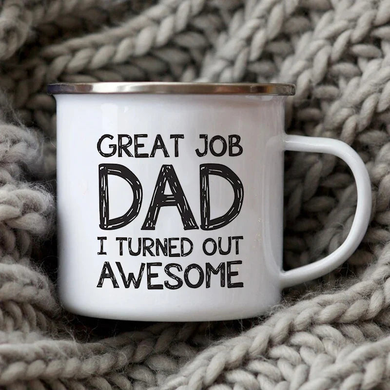 Dad Nutritional Facts Coffee Mug Enamel Cup for Papa Daddy Stepdad Father’s Day Gift Best Dad Ever Cups Dad Gifts From Kids XH5954-A015WH-8 - Tophatter Daily Deals