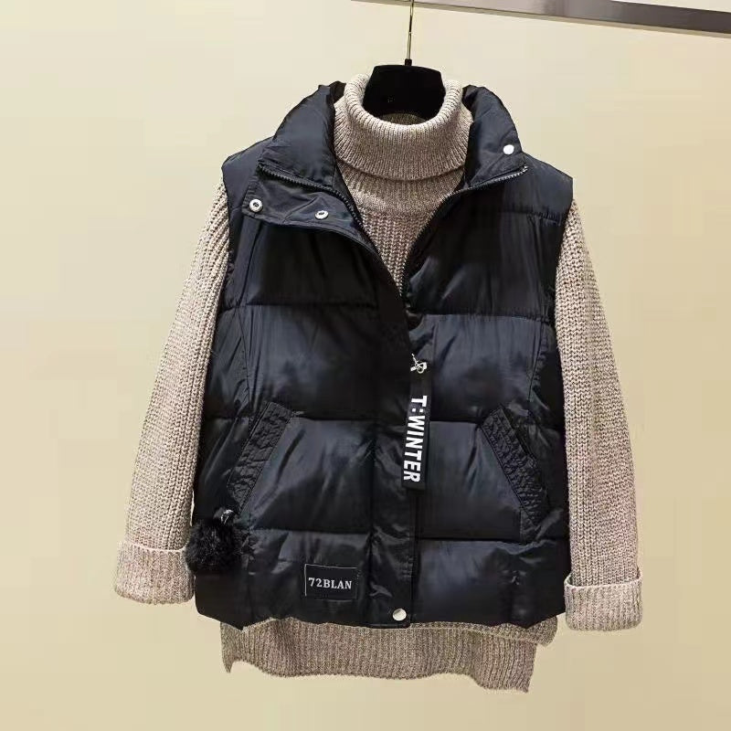 Warm Cozy Womens Puffer Vest - Boxy Short, Quilted, For Winter - Tophatter Daily Deals