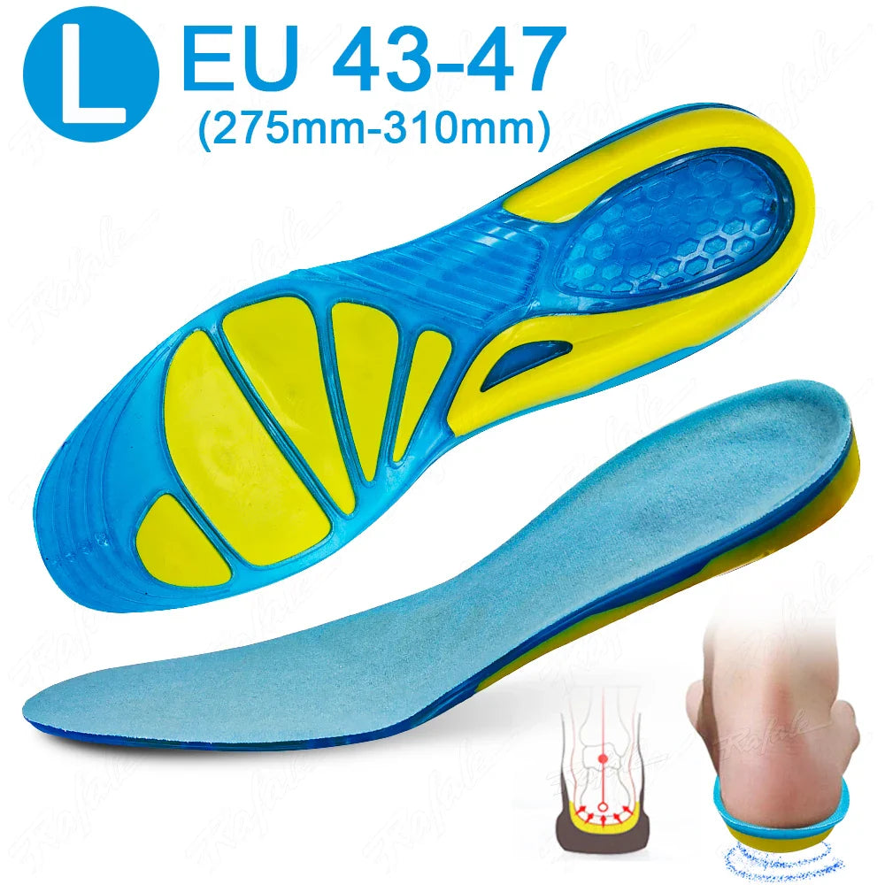 Gel Non Slip Shoe Insoles Silicone Massaging Orthotic Plantar Fascia Insole L EU 43-47 - Tophatter Daily Deals