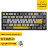 Mechanical Bluetooth Gaming Keyboard 75 Percent Hot Swap AK820PRO Grey1 - Tophatter Daily Deals