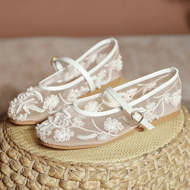 Lightweight Women’s Ballet Flats - Mary Jane Mesh, Beaded - Tophatter Daily Deals