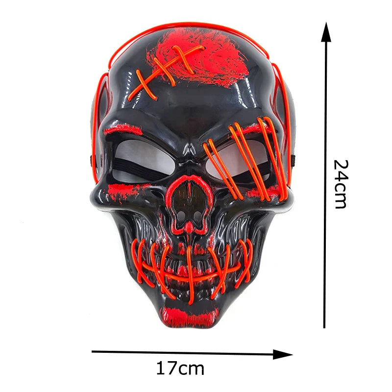 LED Glowing Skull Mask Full Face Halloween 2025 Cosplay - Tophatter Daily Deals