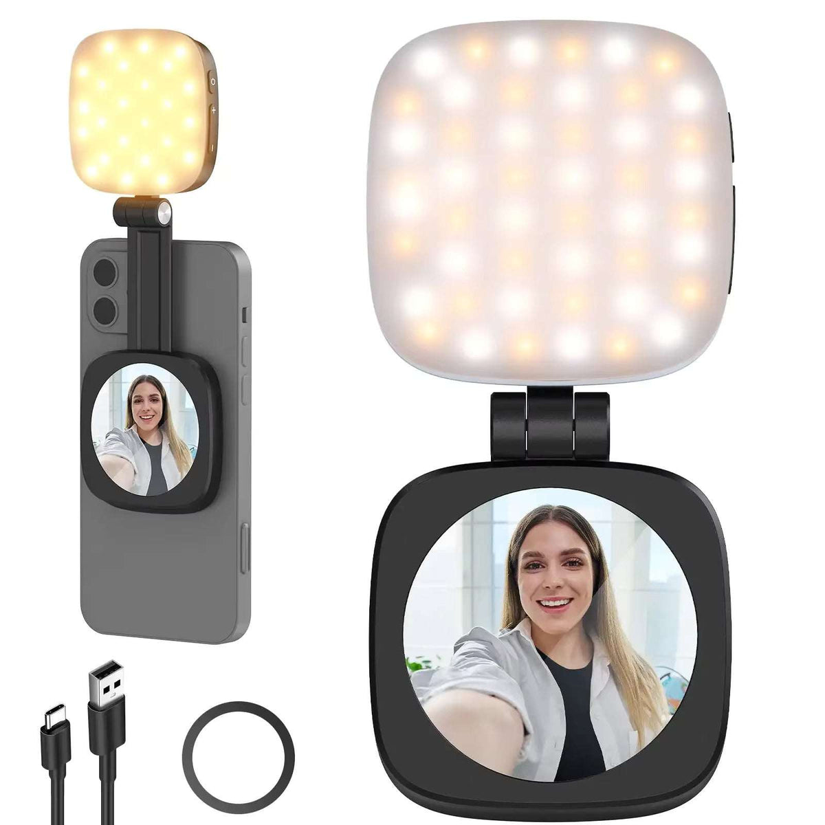 Magnetic Selfie Light Compatible with MagSafe iPhone Black Magnetic Selfie Lights - Tophatter Daily Deals