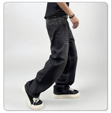 Oversized Men's Jeans - Straight Cut, Washed Denim, Autumn - Tophatter Daily Deals