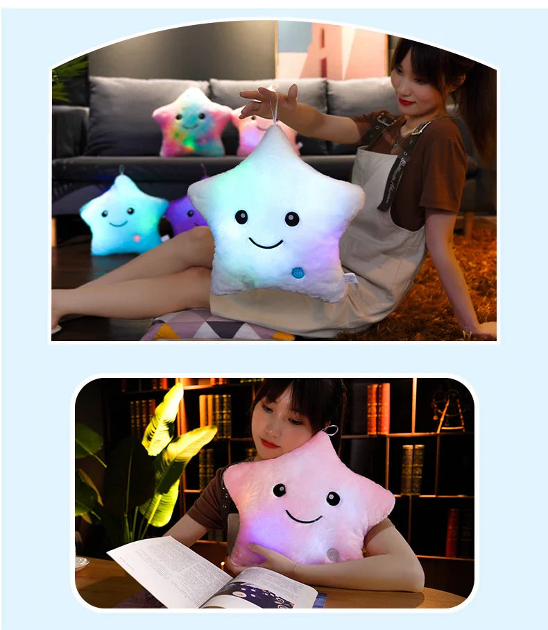 Luminous Star Plush Glowing LED Stars Cushion Outer Space - Tophatter Daily Deals