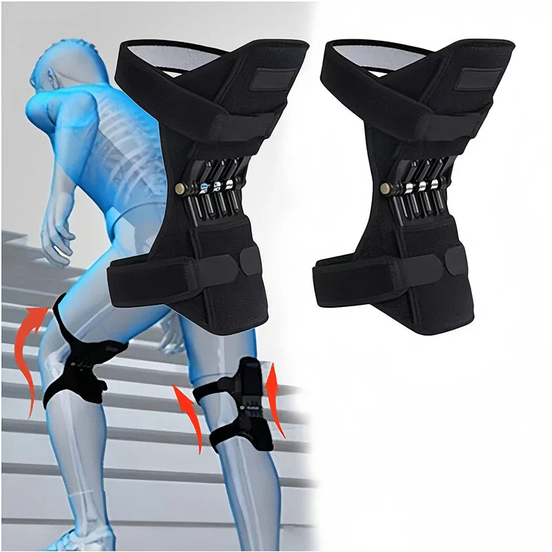 Spring-Loaded Knee Booster Support Pad Black Fitness - Tophatter Daily Deals