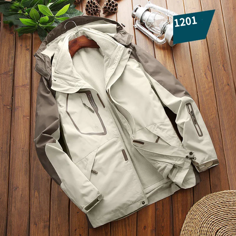 Waterproof Men's 2 In 1 Jacket - Softshell Fleece Hiking - Tophatter Daily Deals