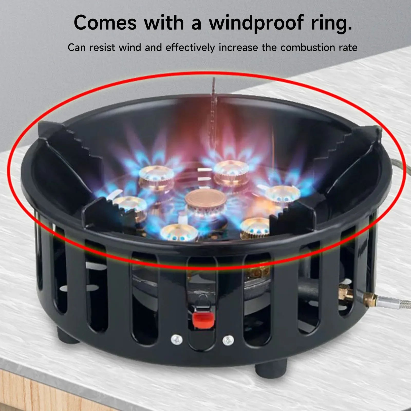 19800W Camping Stove 7-Core Fire Holes Black Camp Cooking - Tophatter Daily Deals