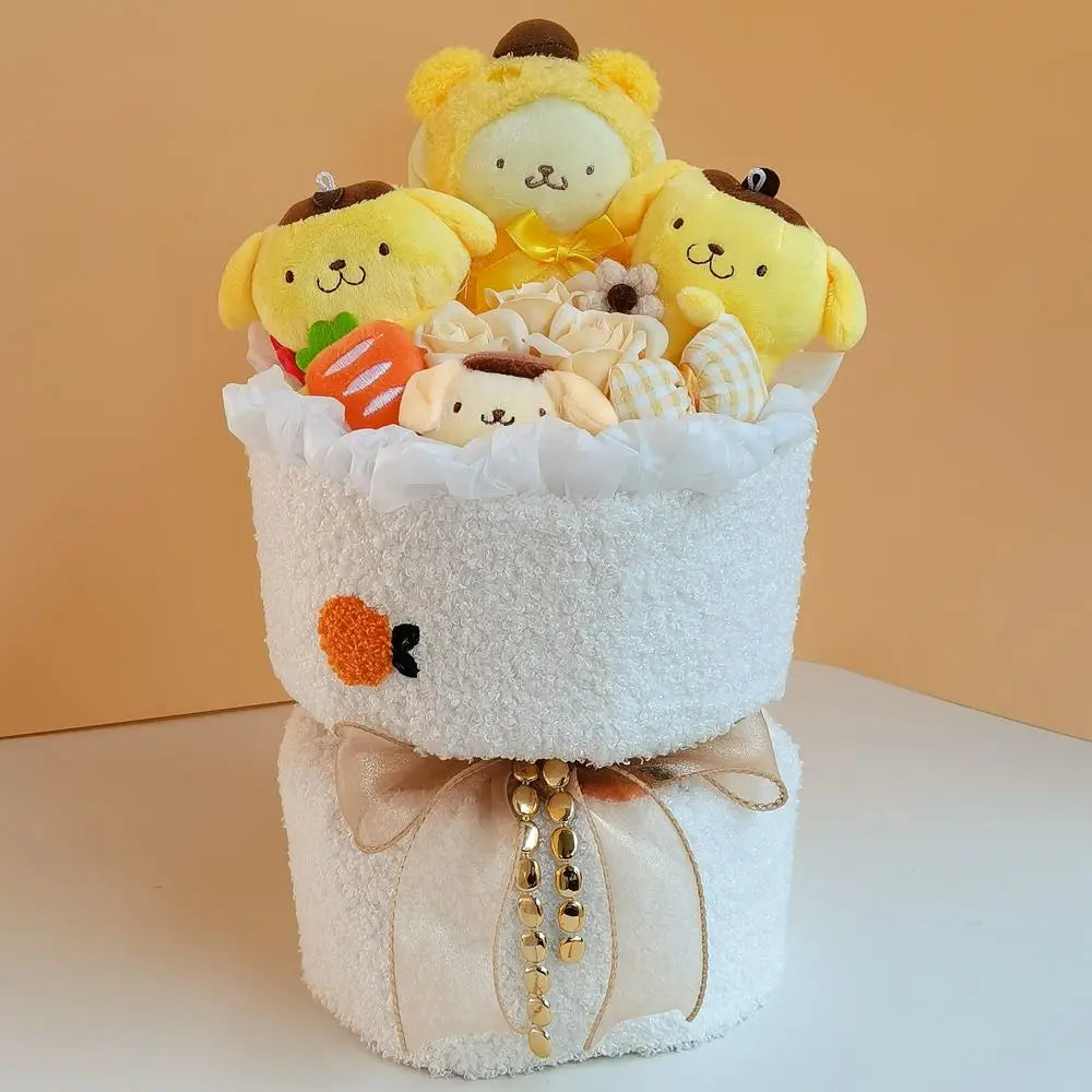 Sanrio Kawaii Plush Bouquet Cute Soft Stuffed Toys PomPomPurin Flowers - Tophatter Daily Deals
