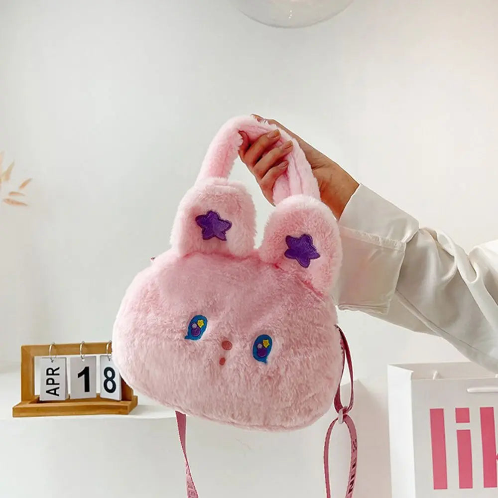Rabbit Fur Star Bunny Plush Chain Bag Plush Cushion Animals - Tophatter Daily Deals