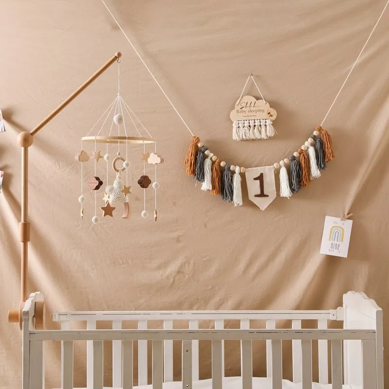 Baby Crib Mobile Wooden Musical Newborn Sensory Toys - Tophatter Daily Deals