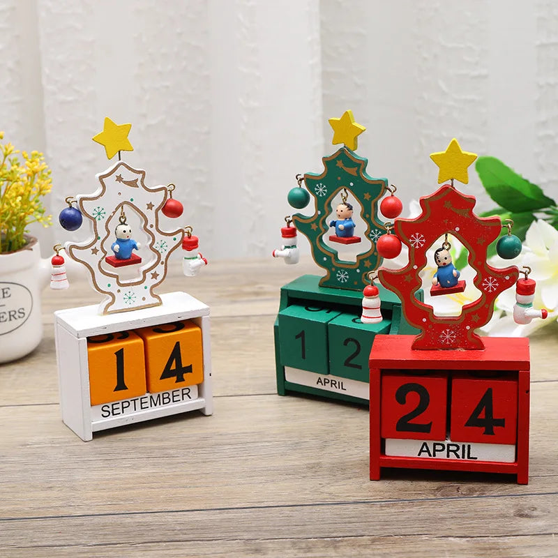 Christmas Wooden Countdown Calendar Ornament Tabletop Decor - Tophatter Daily Deals