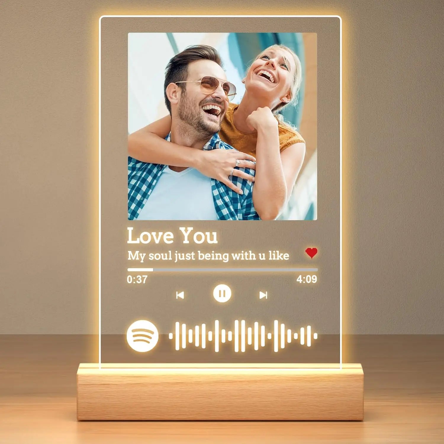 Customized Spotify Music Plaque Gifts For Anniversary Day Personalized Acrylic Photo Frame Lamp Custom Romantic Birthday Gifts Version B - Tophatter Daily Deals