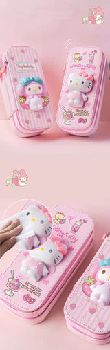 Sanrio Zipped Pencil Case Kawaii Hello Kitty Cinnamoroll My Melody Anime - Tophatter Daily Deals