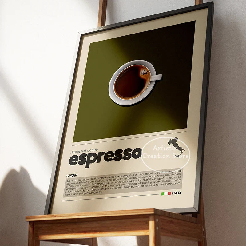 Coffee Wall Art Six Panel Minimalist Kitchen Cafe Decor - Tophatter Daily Deals