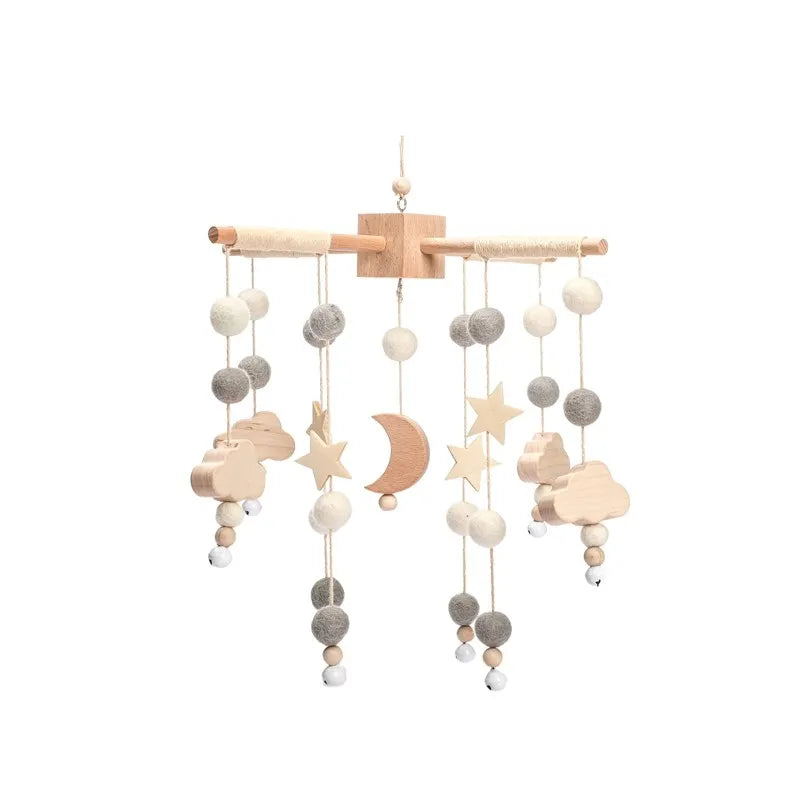 Hot Air Balloon Crib Mobile Newborn Sensory Toys Soothing Gray moon - Tophatter Daily Deals