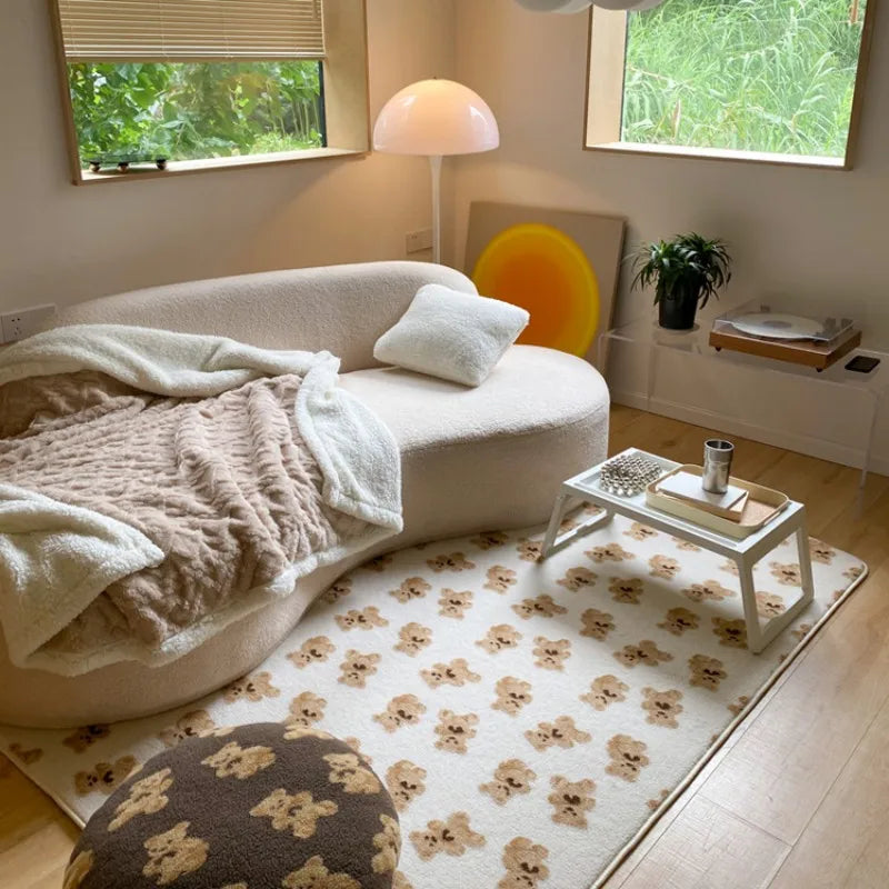 Checkerboard Plush Area Rug Japanese Style Minimalist - Tophatter Daily Deals