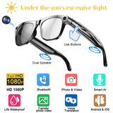 4K AI Smart Camera Glasses Photochromic Travel Handsfree - Tophatter Daily Deals