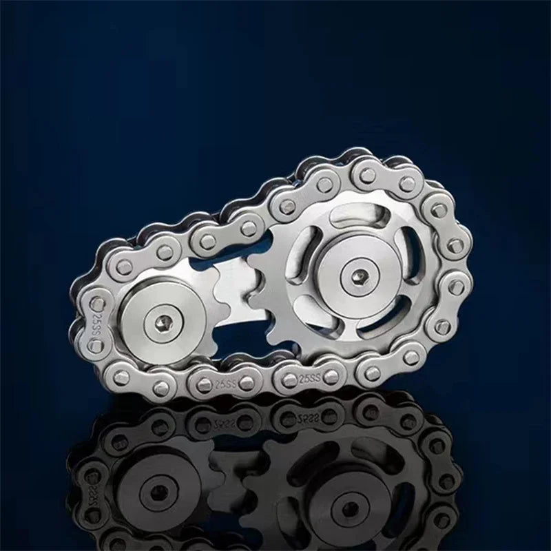 Fidget Spinner Metal Chain Gear EDC Rainbow Focus Toy - Tophatter Daily Deals