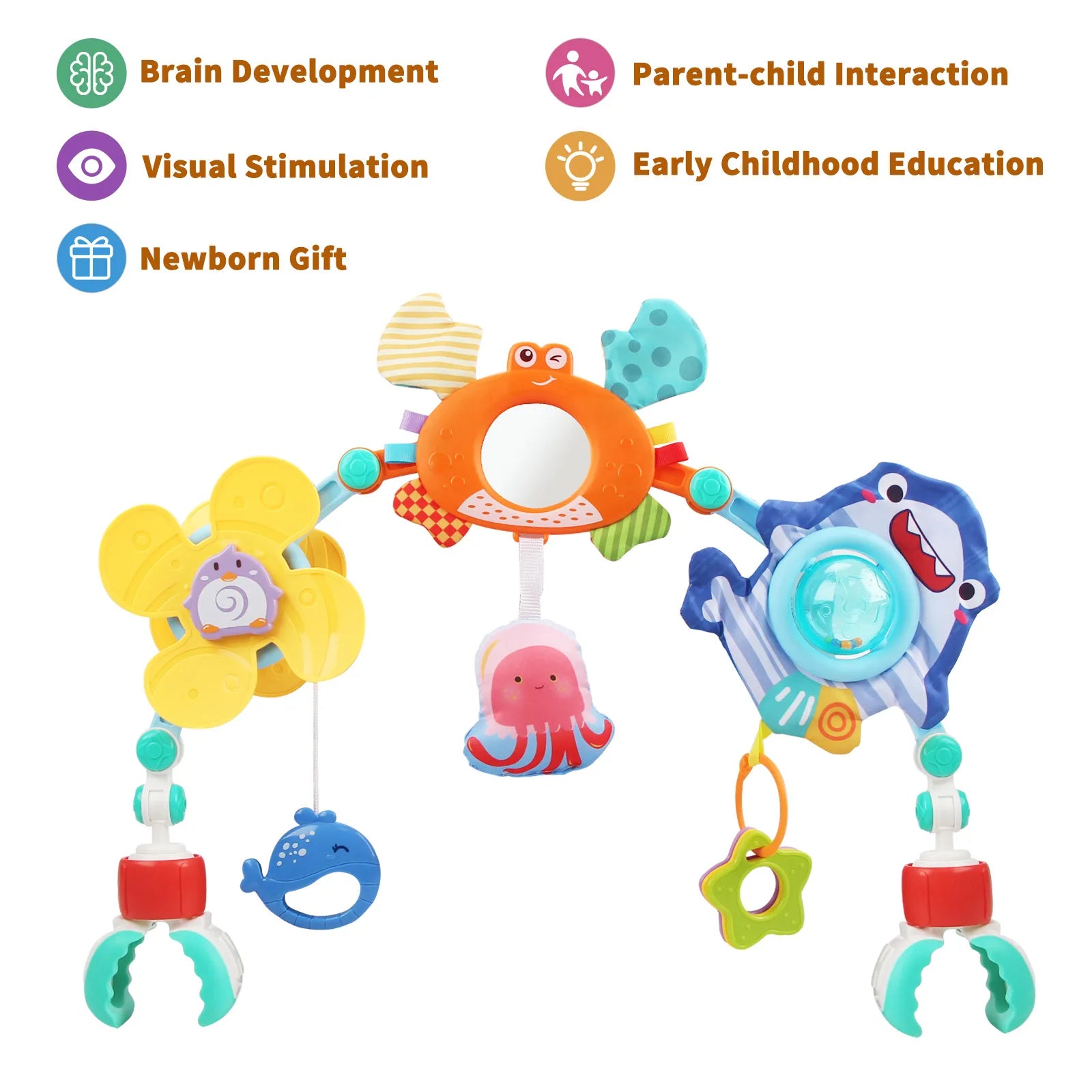 Stroller Activity Arch Toy Newborn Sensory Toys Fine Motor - Tophatter Daily Deals