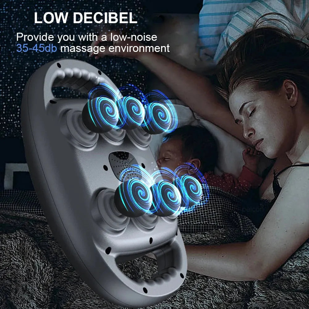 Fascia Gun Muscle Massager Gun High Frequency Back Waist Massage Machine Six-head Body Shoulder Professional Fascia Massage Gun - Tophatter Daily Deals