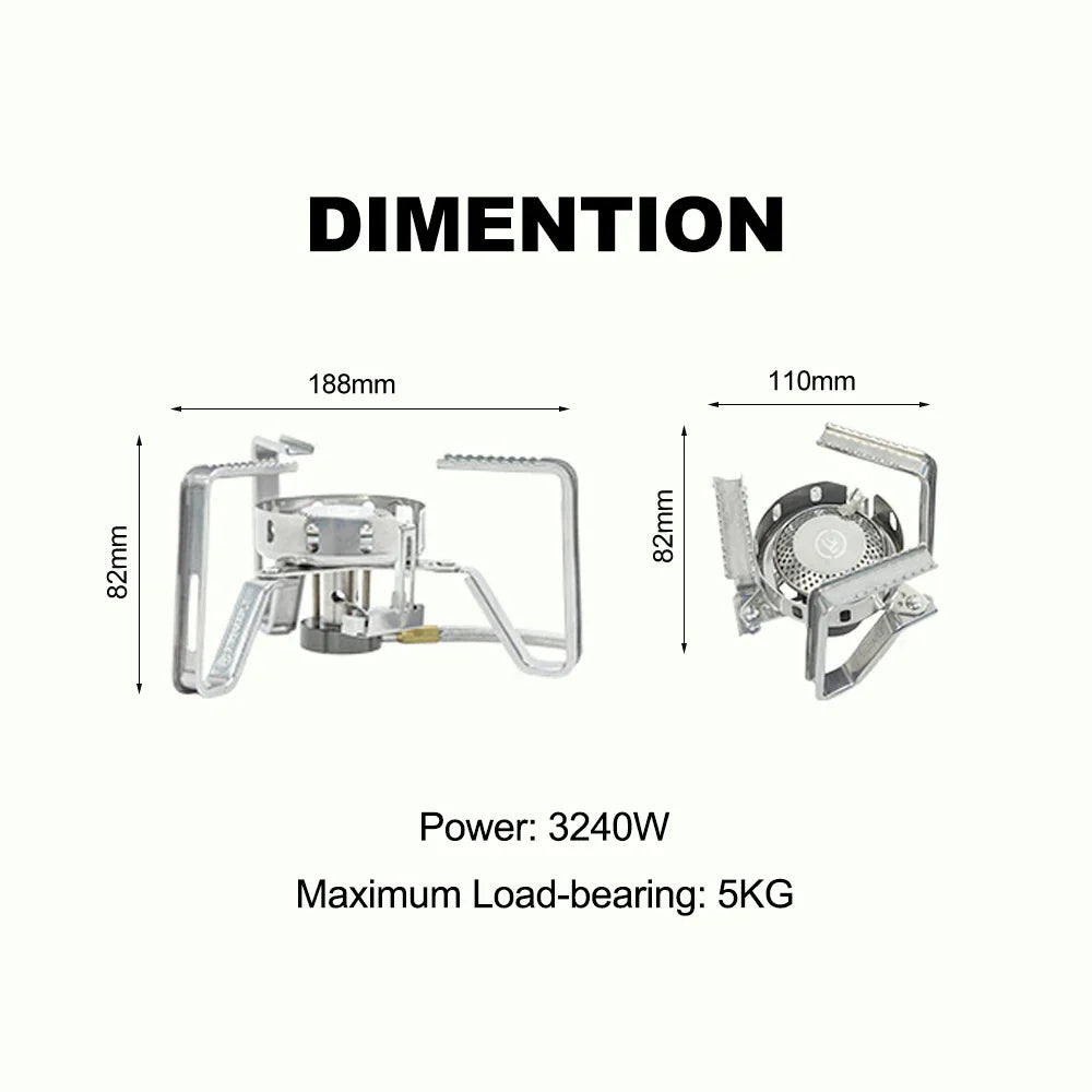 3240W Windproof Split Gas Burner Silver Camp Cooking - Tophatter Daily Deals