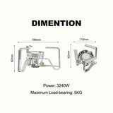 3240W Windproof Split Gas Burner Silver Camp Cooking - Tophatter Daily Deals