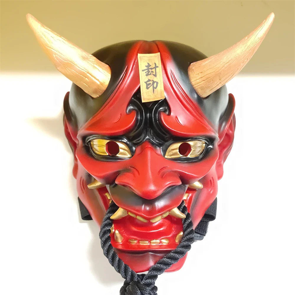 Horror Hannya Mask Resin Demon Cosplay Halloween 2025 Red - Tophatter Daily Deals
