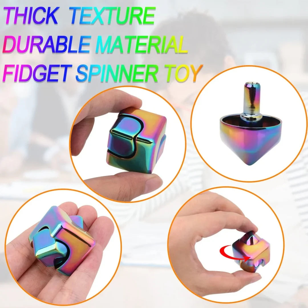 Fidget Spinner Cube Metal Desk Toy Stress Relief Gadget - Tophatter Daily Deals