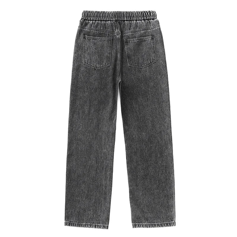 Stretchy Men Wide Leg Jeans - Drawstring Waist, Denim - Tophatter Daily Deals