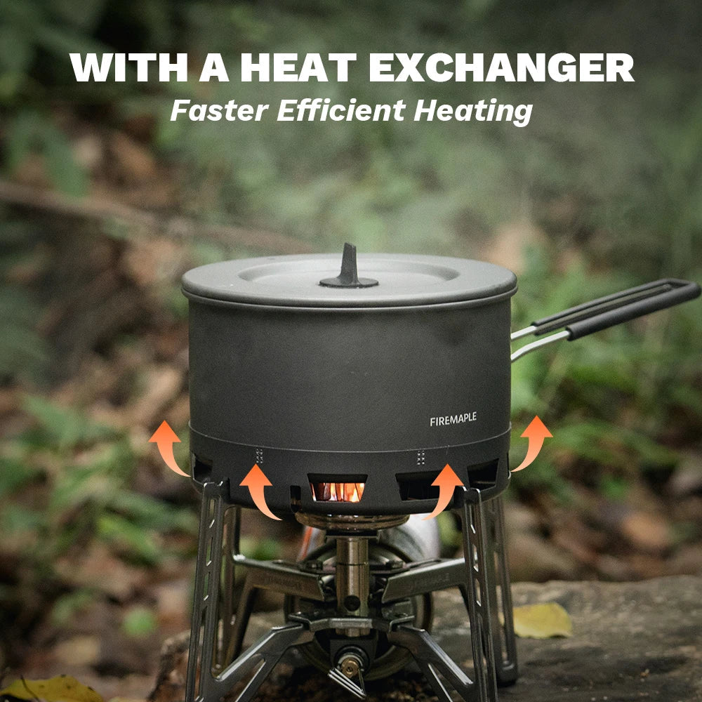 Ultralight Heat Exchanger Pot Camping Cookware Grey Camp Cooking - Tophatter Daily Deals