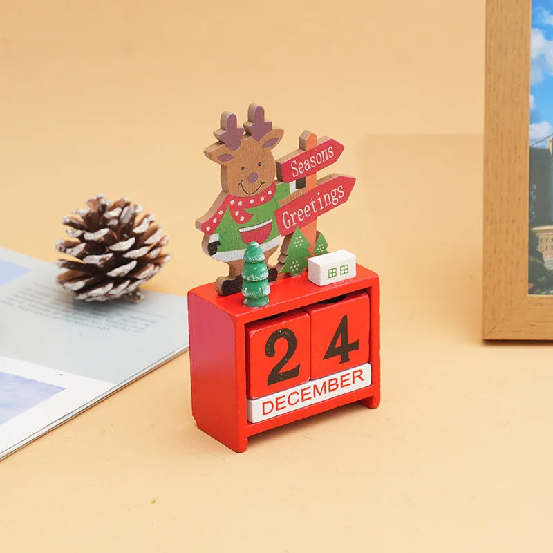 Christmas Wooden Countdown Calendar Ornament Tabletop Decor - Tophatter Daily Deals