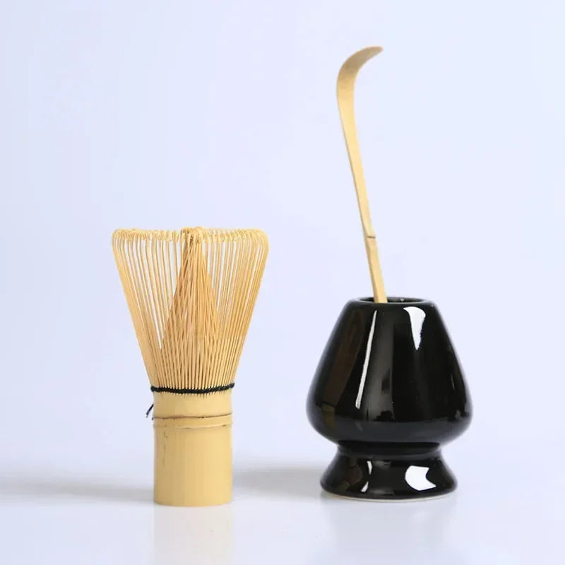 Matcha Whisk Bamboo Tea Set With Stand Spoon Handmade - Tophatter Daily Deals