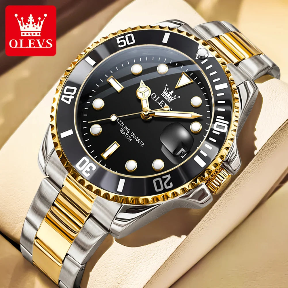 Quartz Watch Stainless Steel Date Classic Dress Watch Gift Gold Black - Tophatter Daily Deals