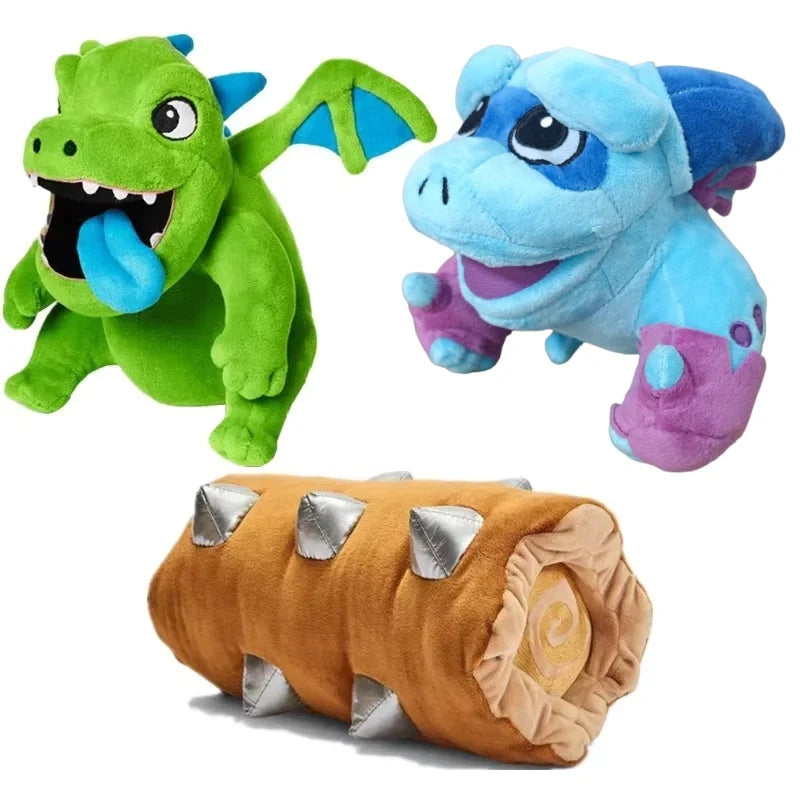 Plush Dragon Trio Stuffed Animals Set Rolling Log Toy - Tophatter Daily Deals