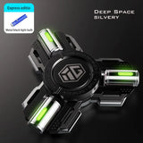 Glow Fidget Spinner Alloy EDC Long Spin Stress Relief Silver-Basic - Tophatter Daily Deals