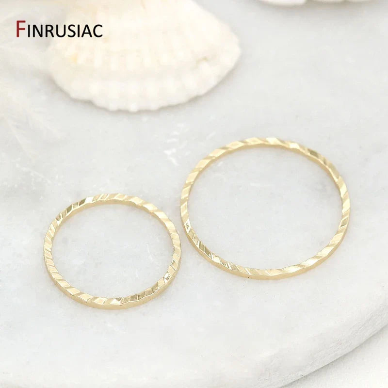 14K Gold Plated Brass Jewelry Ring Connectors Pack 10Pc 14k gold-10pcs - Tophatter Daily Deals