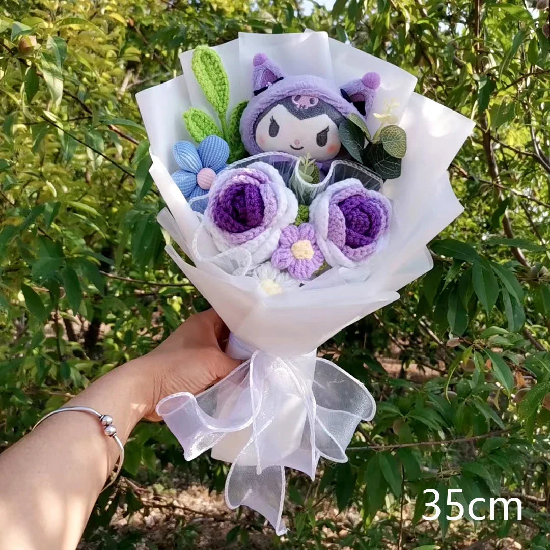 Sanrio Hello Kitty Plush Bouquet Flowers Kuromi (Purple x White) Flowers - Tophatter Daily Deals
