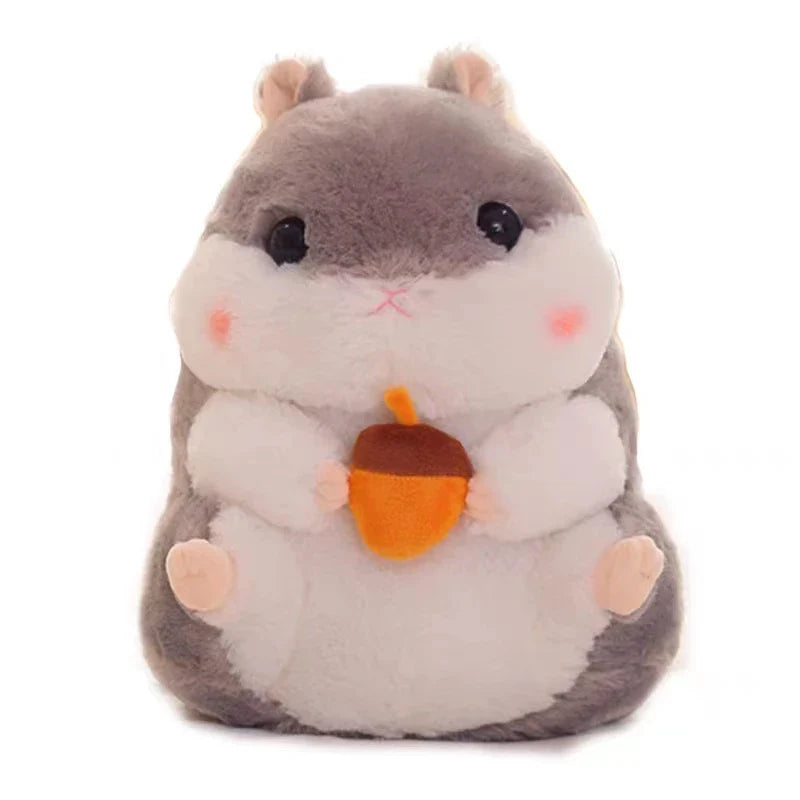 Chubby Hamster Pastel Woodland Plush With Nuts and Acorns Animals - Tophatter Daily Deals