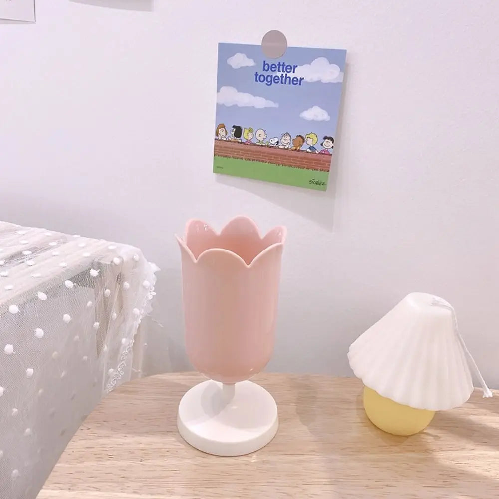 Tulip Pen Pot Holder Stationery Container Pink Flowers - Tophatter Daily Deals