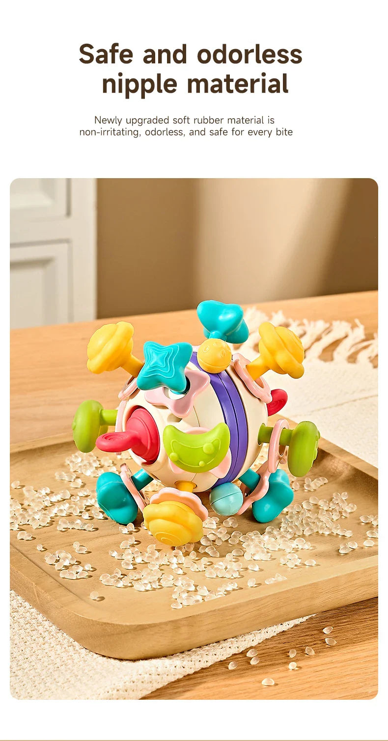 Baby Teether Rattle Hand Grip Sensory Ball Toy Newborn - Tophatter Daily Deals