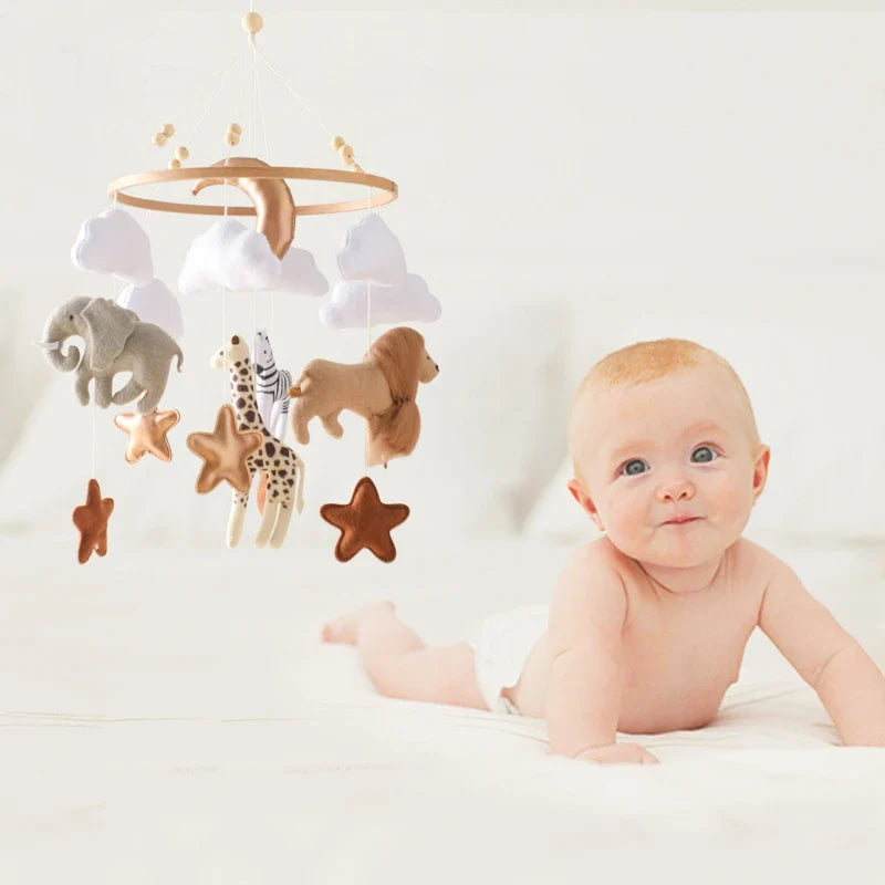 Wooden Felt Animal Crib Mobile With Soothing Calming Music - Tophatter Daily Deals