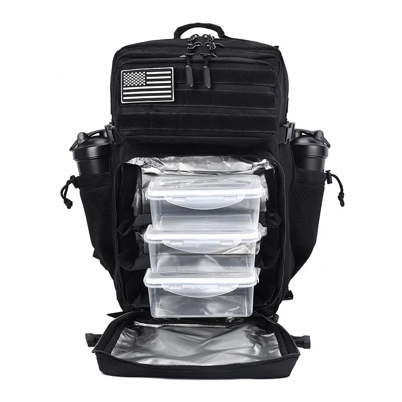 45L Tactical Backpack with Built-In Cooler Black Backpacks - Tophatter Daily Deals