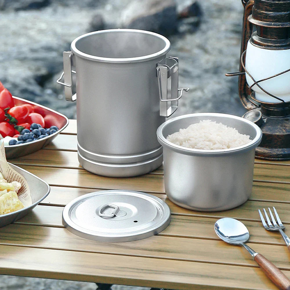 Camping Stainless Steel Cookware Pot Camping & Hiking - Tophatter Daily Deals