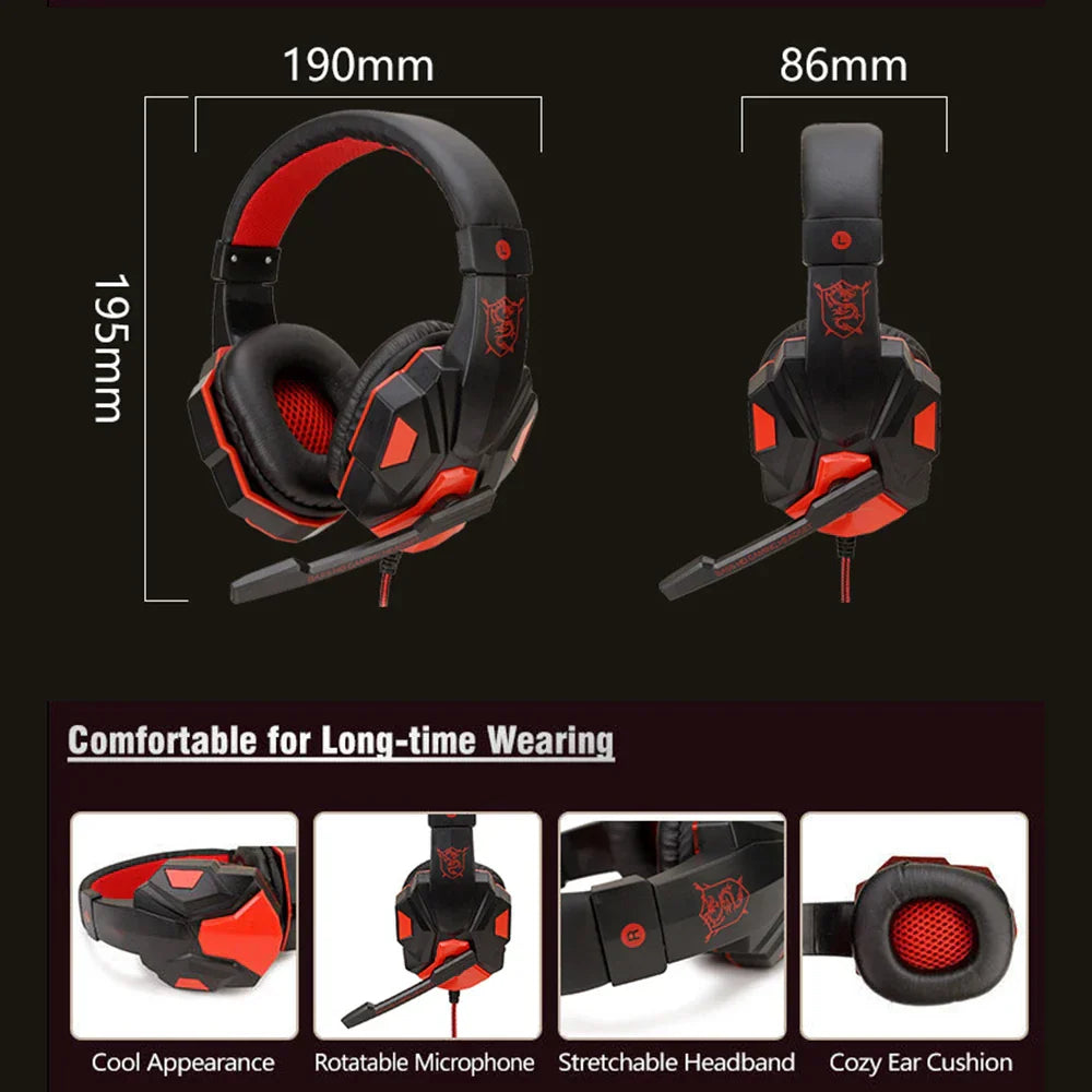 Gaming Headset Wired Noise Cancelling Microphone Adjustable - Tophatter Daily Deals
