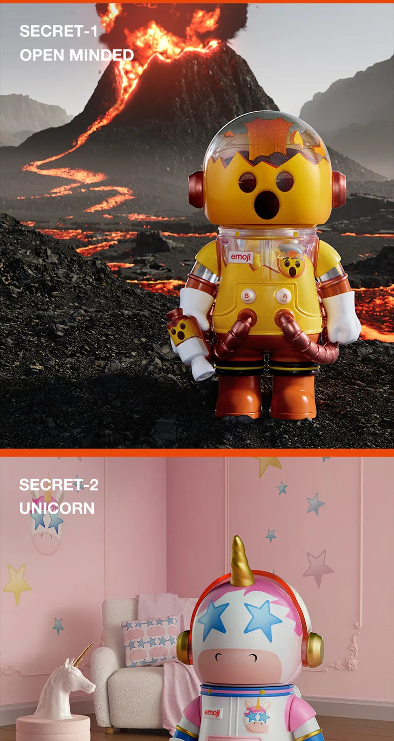 Genuine Pop Mart Mega Space Molly 100% × Emoji Series Blind Box Action Figure Animals - Tophatter Daily Deals