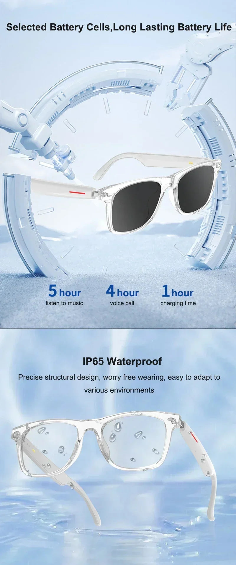 Smart Translation Glasses Bluetooth Call Voice Assistant - Tophatter Daily Deals