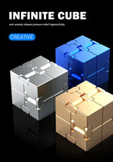 Metal Magic Cube Stress Relief Toy Portable Puzzle Focus - Tophatter Daily Deals